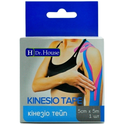 Кинезио тейп H Dr. House 5 см х 5 м, голубой