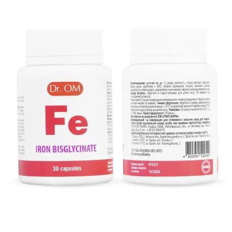Железа бисглицинат Dr.OM Iron bisglycinate 15 мг капсулы №30