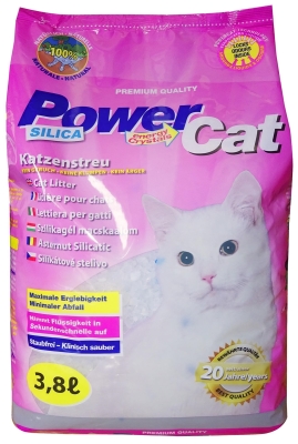 Наполнитель для кошачьего туалета Power Cat силикагелевый, 3,8 л