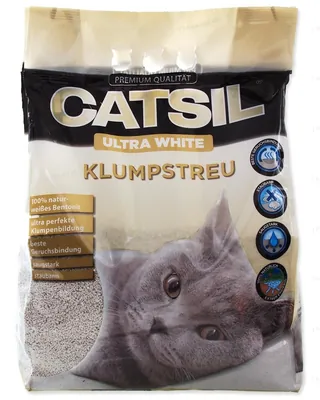 Наповнювач для котячого туалету Catsil Ultra White бентонітовий, 8 л