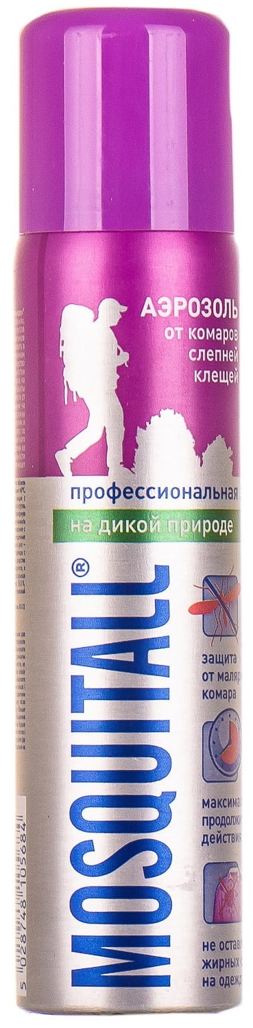 Аэрозоль Mosquitall Профессиональная защита от комаров, клещей, слепней, 75 мл