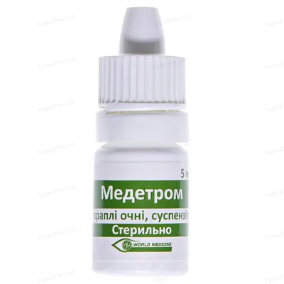 Медетром краплі оч., сусп. по 5 мл у флак.-крап.