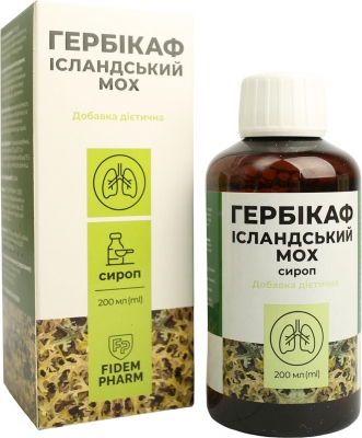 Гepбикаф Fidem Pharm Исландский мох сироп по 200 мл во флак.