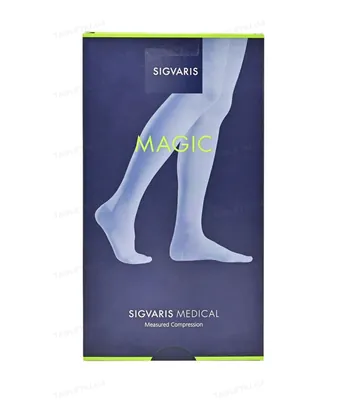 Панчохи компресійні Sigvaris Magic 57435 клас компресії 2, закритий мисок, висота long, чорний, розмір XS