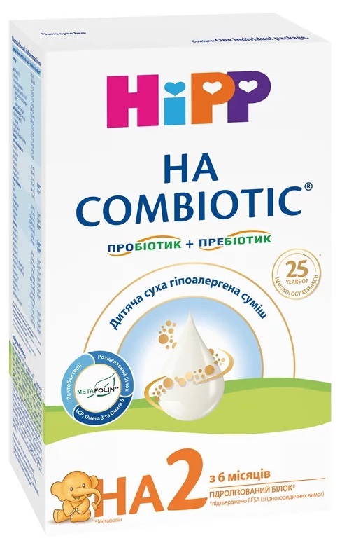 Смесь сухая молочная HiPP Combiotic HA 2 гипоаллергенная для детей с 6 месяцев, 350 г