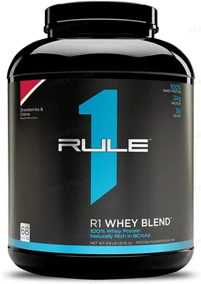 Протеїн сироватковий змішаний  Rule One R1 Whey Blend, полуниця і крем, 2236 г