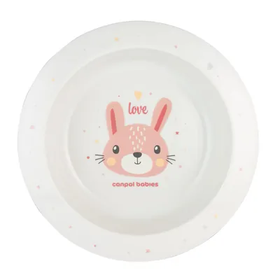 Мисочка Canpol Babies Cute Animals пластикова, 4/412_pin2, рожева