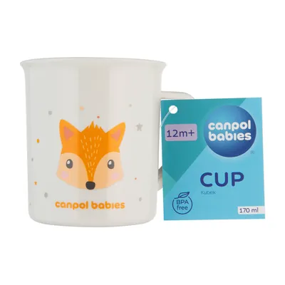 Кружка Canpol Babies Cute Animals пластикова, 4/413_ora, помаранчева, 170 мл