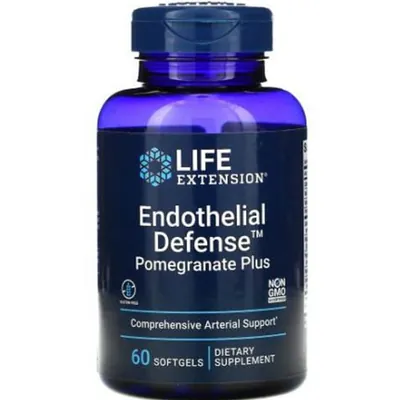 Артеріальна підтримка з гранатом Life Extension Endothelial Defense Pomegranate Plus, 60 гелевих капсул