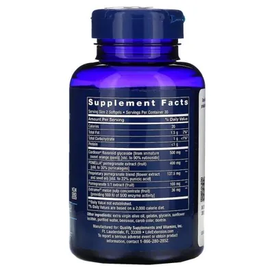 Артеріальна підтримка з гранатом Life Extension Endothelial Defense Pomegranate Plus, 60 гелевих капсул