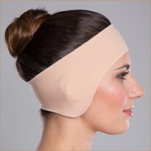 Бандаж маска для лица компрессионная Липоэластик PU velcro fastener, цвет бежевый, размер L