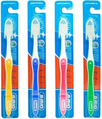 Зубна щітка Oral-B 1-2-3 Чистота Свіжість Навіть між зубів, середня, 1 шт