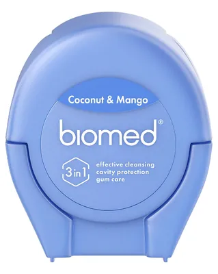 Зубна нитка BioMed Комплексна з ароматом кокосу та манго, 50 м
