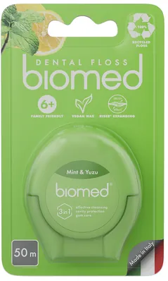 Зубна нитка BioMed Комплексна з ароматом м'яти та юзу, 50 м