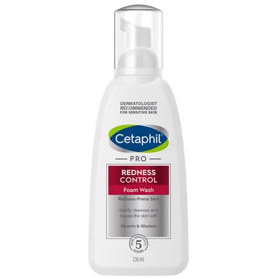 Пінка для вмивання Cetaphil Redness Control очищувальна для чутливої шкіри обличчя, схильної до почервонінь, 236 мл