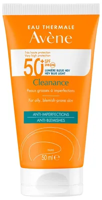 Крем сонцезахисний Avene Cleanance SPF50+ для жирної та проблемної шкіри, 50 мл