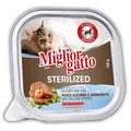 Корм вологий Morando Migliorgatto Sterilized для стерилізованих котів беззерновий з блакитною рибою та креветками, 100 г