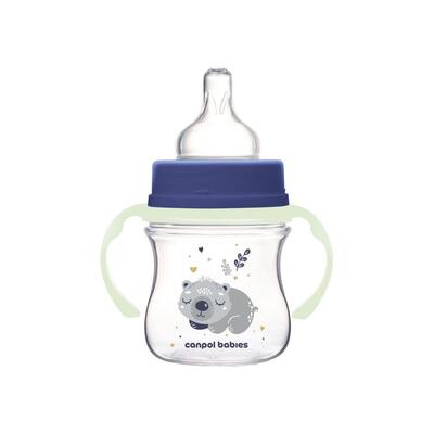 Бутылочка антиколиковая Canpol Babies EasyStart Sleepy Koala 35/236_blu с широким отверстием, 120 мл
