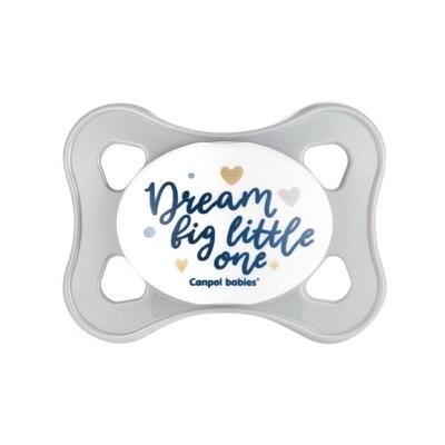 Пустушка силіконова Canpol Babies Mini симетрична сіра 23/910_grey, 0-2 місяців, 2 шт