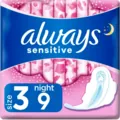 Прокладки гігієнічні Always Ultra Sensitive Night, 6 крапель, 3 розмір, 9 шт