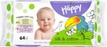 Салфетки влажные Happy Bella Baby Silk & Cotton детские, 64 шт