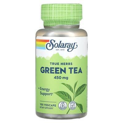 Зеленый чай Solaray Green Tea 450 мг, 100 вегетарианских капсул