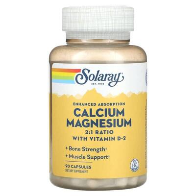 Кальций, магний Solaray Calcium Magnesium, 90 капсул