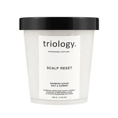 Шампунь-скраб для шкіри голови та волосся Triology з морською сіллю та інкапсульованим вугіллям, 500 мл