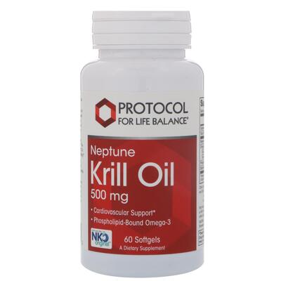 Масло криля Neptune Protocol for Life Balance Krill Oil 500 мг, 60 гелевых капсул