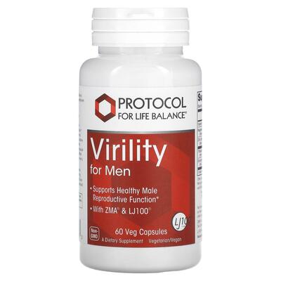 Репродуктивне здоров'я чоловіків Protocol for Life Balance Virility For Men, 60 веганських капсул