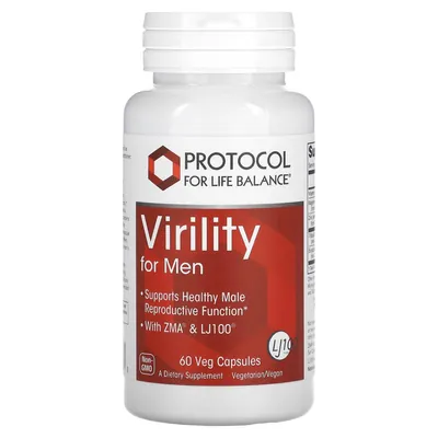 Репродуктивне здоров'я чоловіків Protocol for Life Balance Virility For Men, 60 веганських капсул