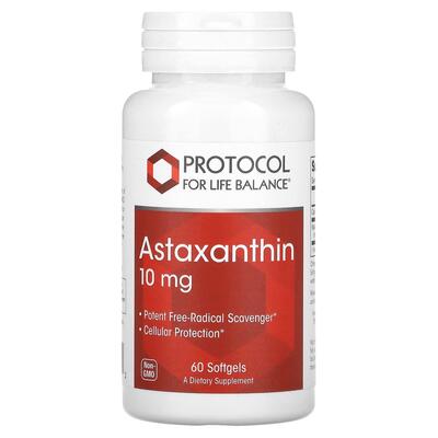 Астаксантин Protocol for Life Balance Astaxanthin 10 мг, 60 гелевых капсул