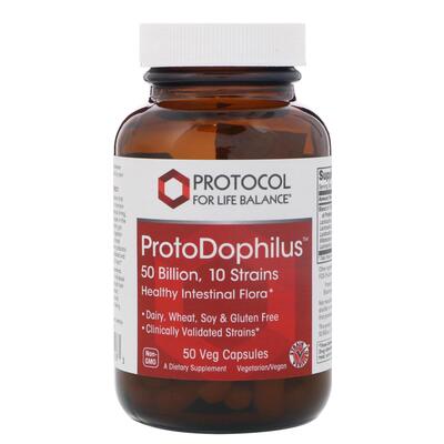 Пробиотики дофилус Protocol for Life Balance ProtoDophilus 50 млрд 10 штаммов, 50 веганских капсул