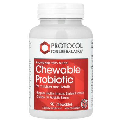 Жувальні пробіотики Protocol for Life Balance Chewable Probiotic для дітей та дорослих 2 млрд, 90 жувальних таблеток