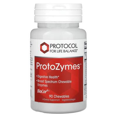 Пищеварительные ферменты широкого спектра Protocol for Life Balance ProtoZymes, 90 жевательных таблеток