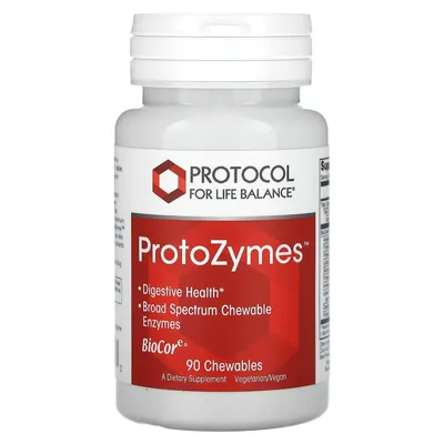 Травні ферменти широкого спектру Protocol for Life Balance ProtoZymes, 90 жувальних таблеток