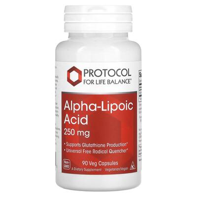 Альфа-ліпоєва кислота Protocol for Life Balance Alpha-Lipoic Acid 250 мг, 90 веганських капсул