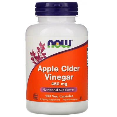 Яблучний оцет NOW Apple Cider Vinegar 450 мг капсули №180