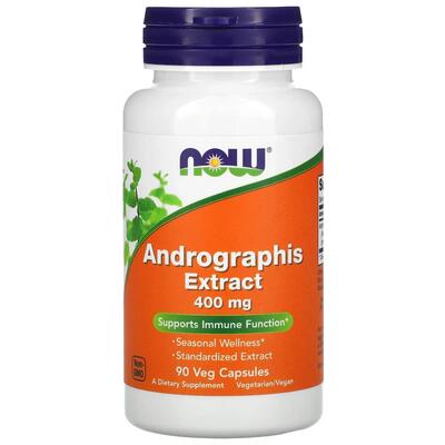 Экстракт андрографиса NOW Andrographis Extract 400 мг веганские капсулы №90