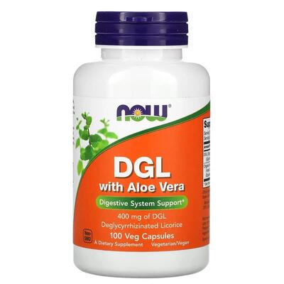 Диетическая добавка NOW DGL With Aloe Vera 400 мг капсулы №100
