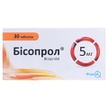 Бісопрол таблетки по 5 мг №30 (10х3)