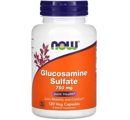 Глюкозамін сульфат NOW Glucosamine Sulfate 750 мг вег. капсули №120