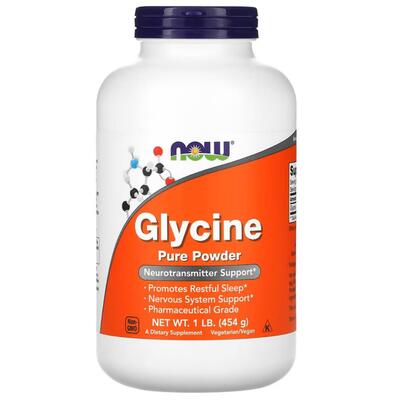 Глицин NOW Glycine Pure Powder, 454 г
