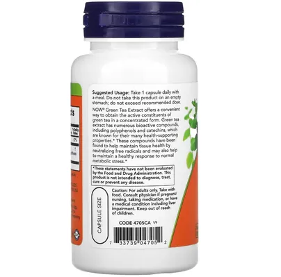 Зеленого чаю екстракт NOW Green Tea Extract  400 мг вег. капсули №100