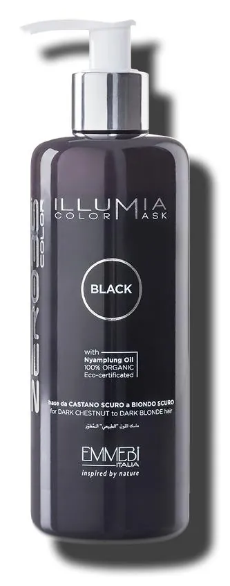 Маска для волосся Emmebi Italia Illumia Color Mask Black сяюча тонуюча Чорна, 300  мл