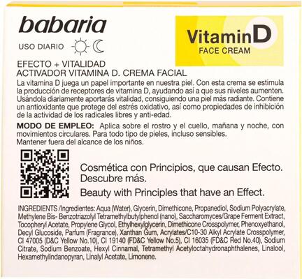 Крем для обличчя Babaria Vitamin D, 50 мл