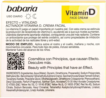 Крем для обличчя Babaria Vitamin D, 50 мл