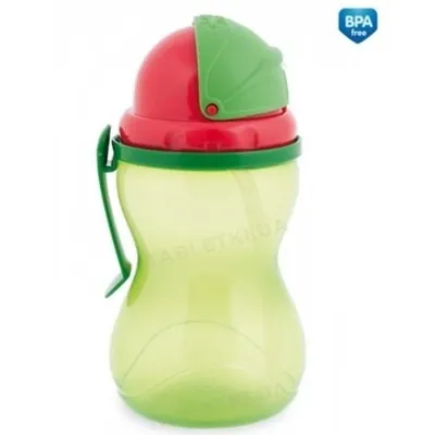 Поїльник Canpol babies 56/113_gre спортивний з обертаючою кришкою і трубочкою зелений, 370 мл