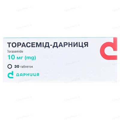 Торасемід-Дарниця таблетки по 10 мг №30 (10х3)