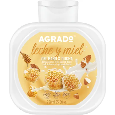 Гель для душу і ванни Agrado Milk & Honey Молоко і мед, 750 мл